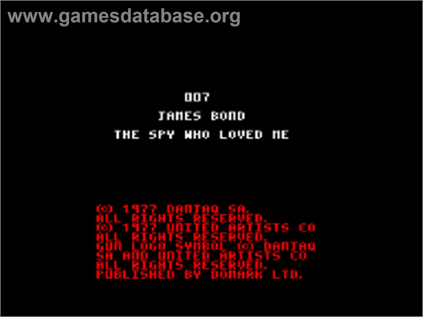 Spy Who Loved Me - Amstrad CPC - Artwork - Title Screen