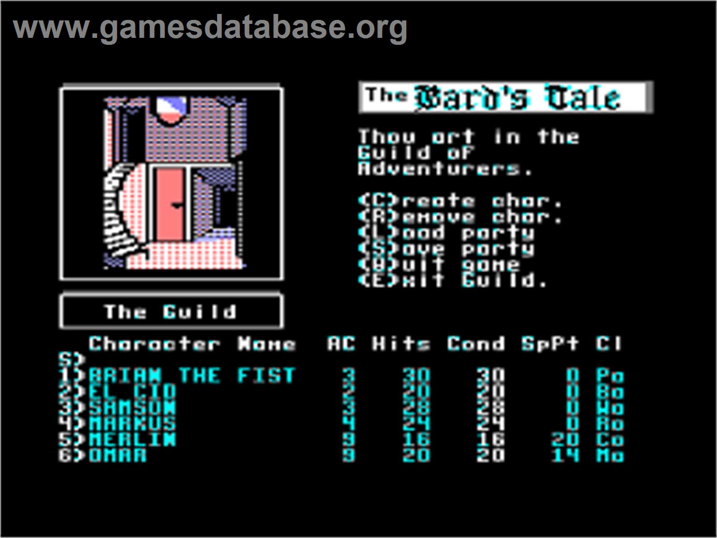 Tales of the Unknown, Volume I: The Bard's Tale - Amstrad CPC - Artwork - Title Screen