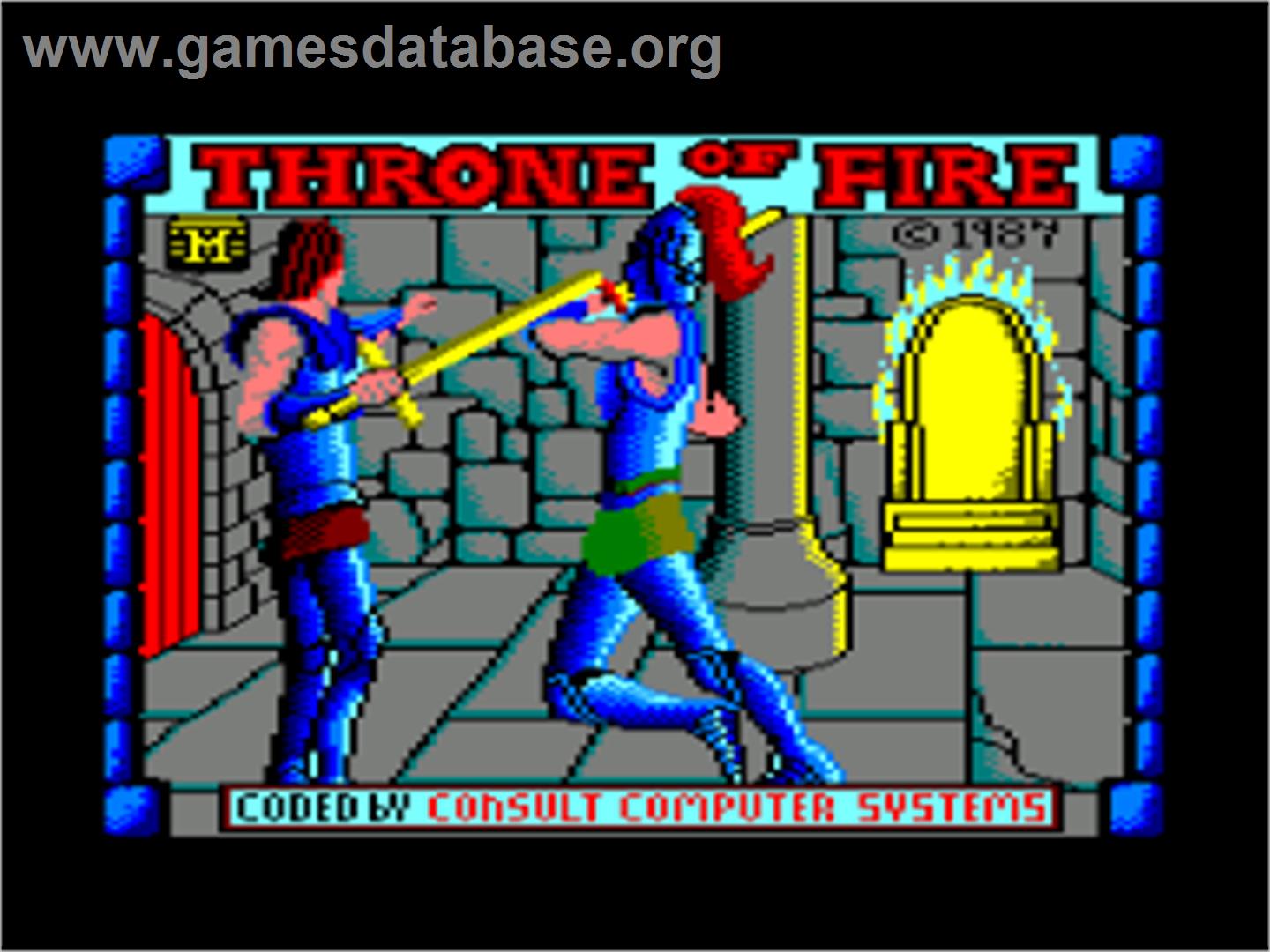 Throne of Fire - Amstrad CPC - Artwork - Title Screen
