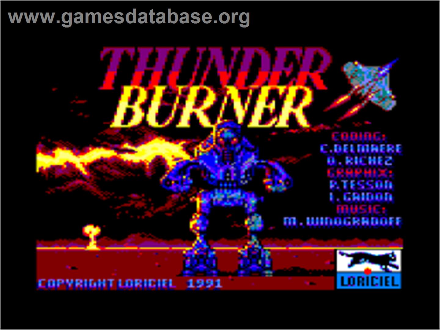 Thunder Burner - Amstrad CPC - Artwork - Title Screen