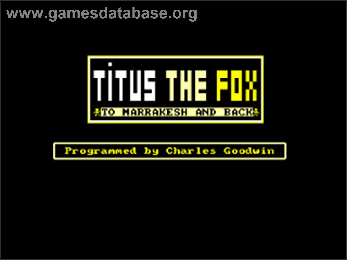 Titus the Fox: To Marrakech and Back - Amstrad CPC - Artwork - Title Screen