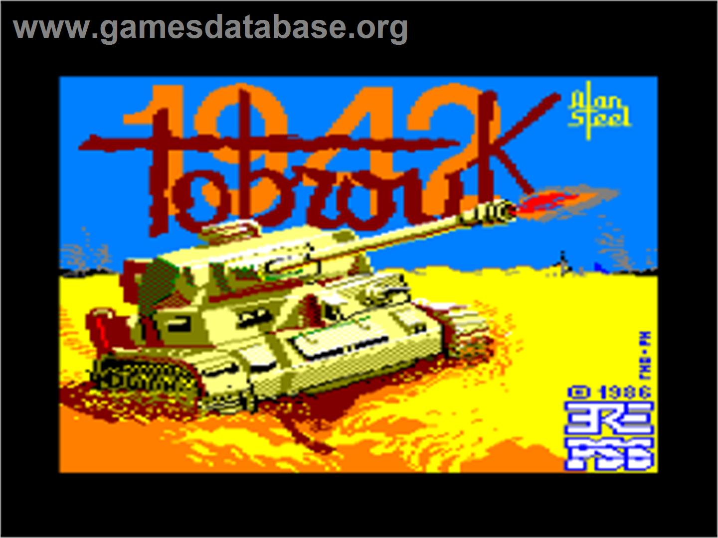 Tobruk: The Clash of Armour - Amstrad CPC - Artwork - Title Screen