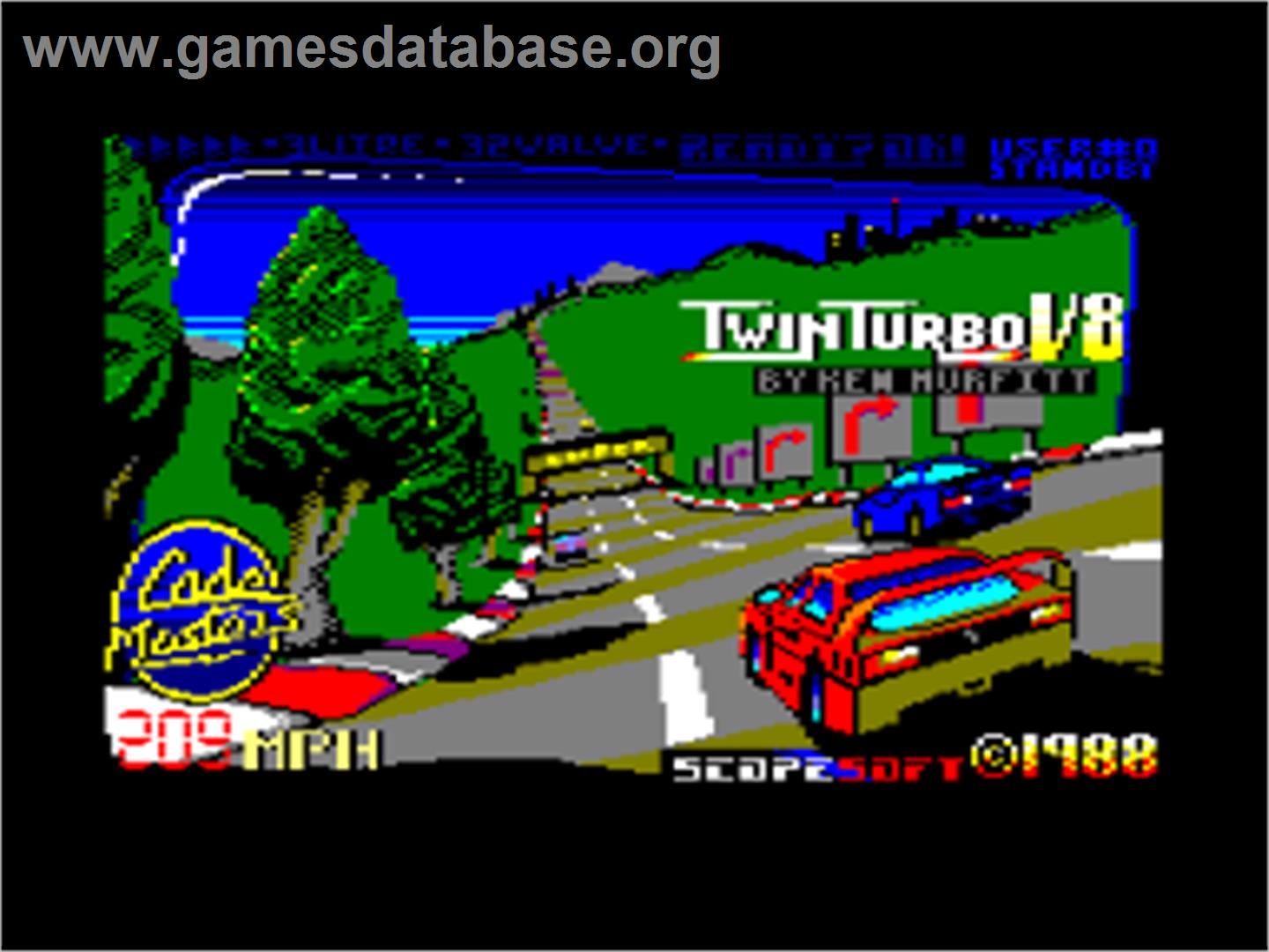 Twin Turbo V8 - Amstrad CPC - Artwork - Title Screen