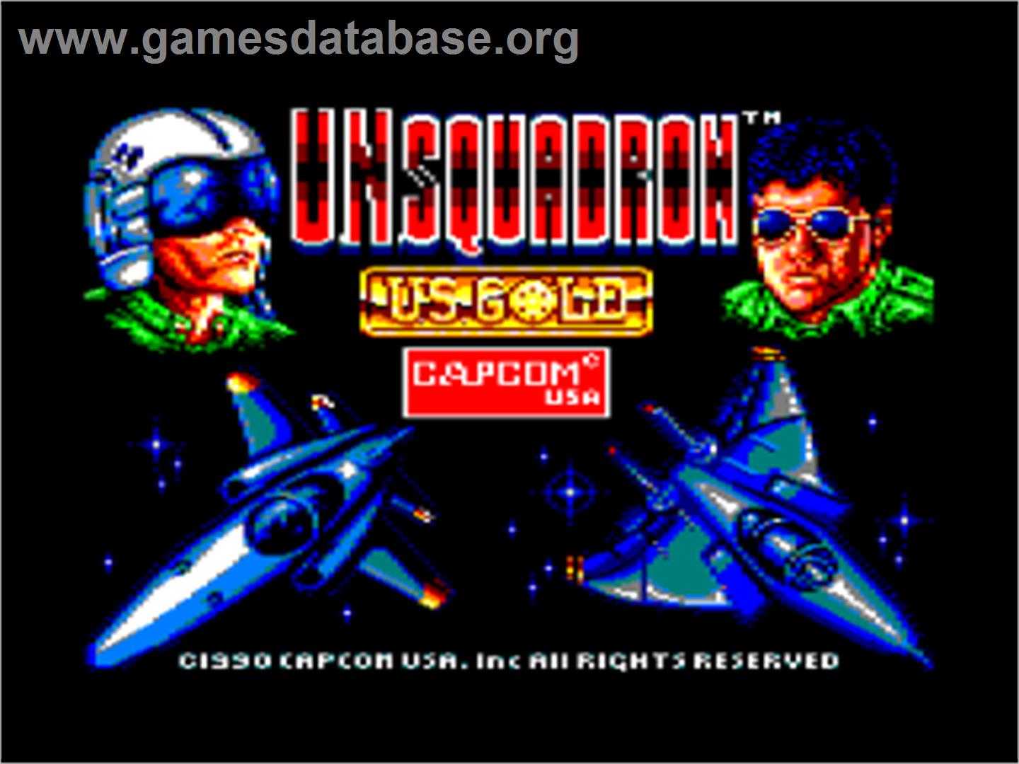 U.N. Squadron - Amstrad CPC - Artwork - Title Screen