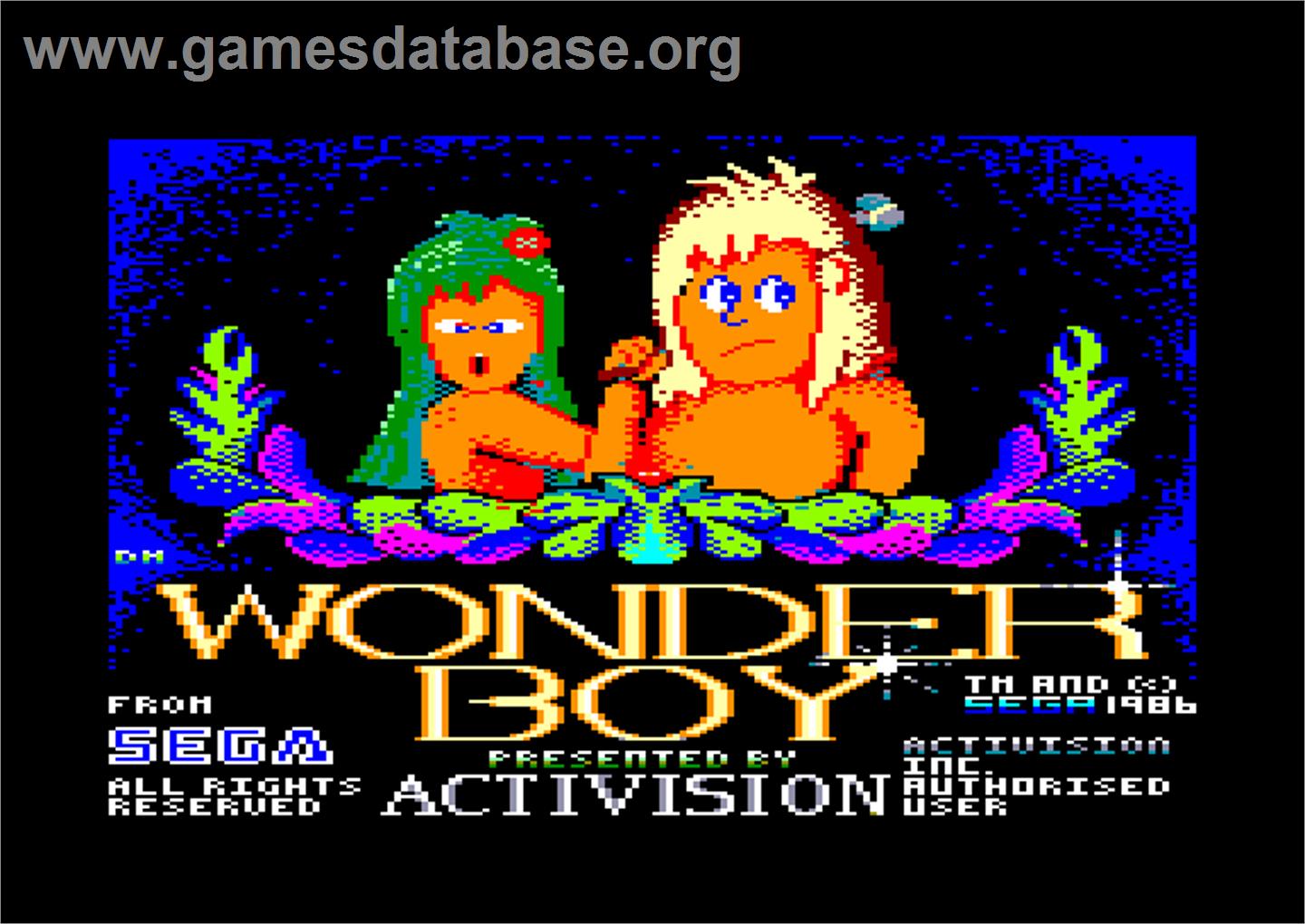Wonder Boy - Amstrad CPC - Artwork - Title Screen