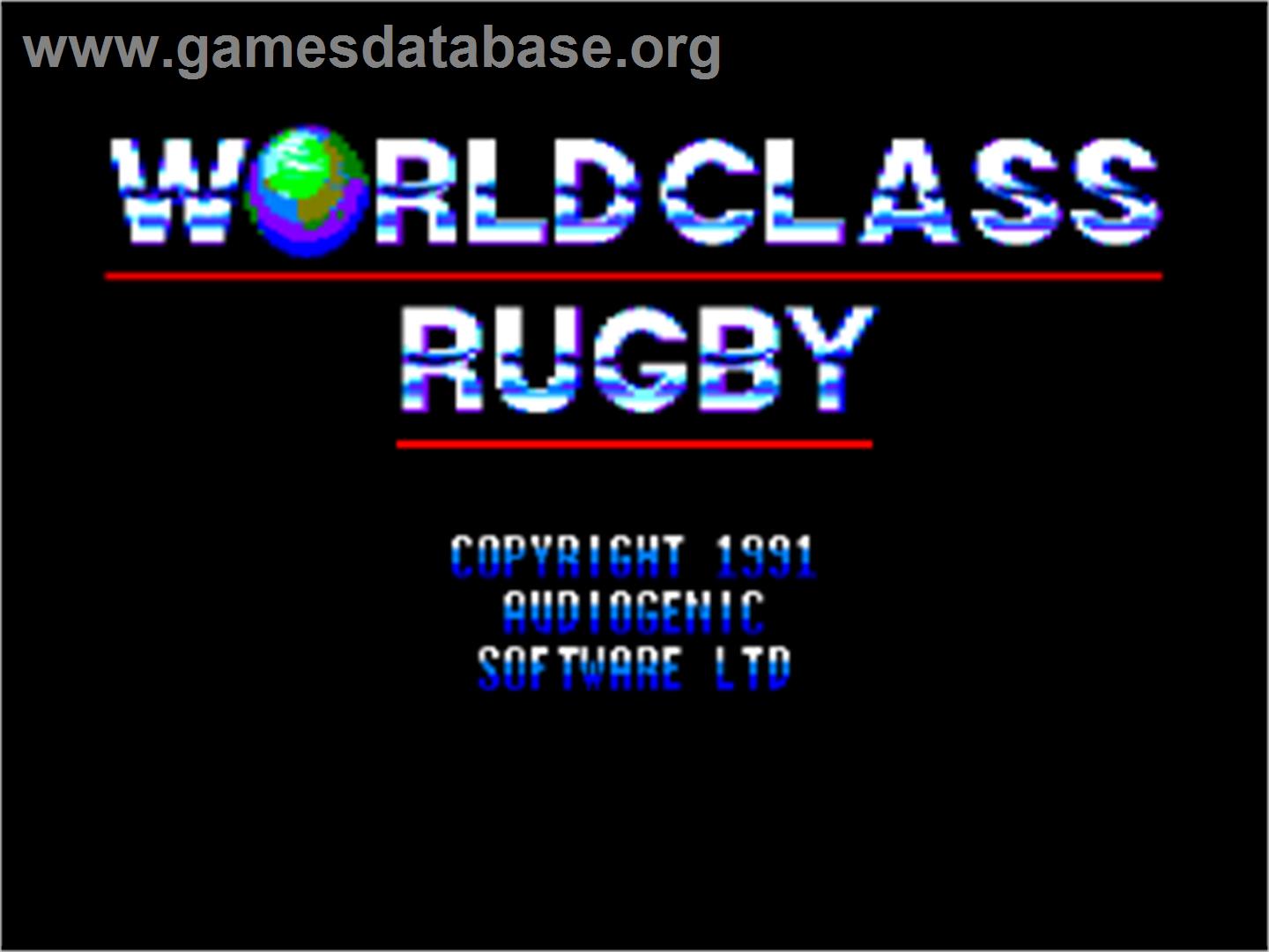 World Class Rugby - Amstrad CPC - Artwork - Title Screen