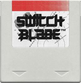 Cartridge artwork for Switchblade on the Amstrad GX4000.
