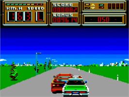 In game image of Crazy Cars II on the Amstrad GX4000.