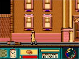 In game image of Dick Tracy on the Amstrad GX4000.