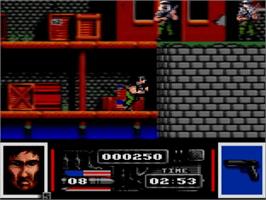 In game image of Navy Seals on the Amstrad GX4000.