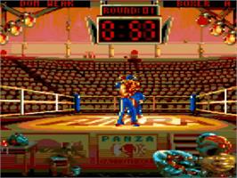In game image of Panza Kickboxing on the Amstrad GX4000.