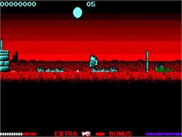 In game image of Switchblade on the Amstrad GX4000.