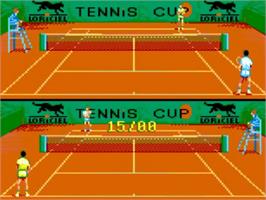 In game image of Tennis Cup II on the Amstrad GX4000.