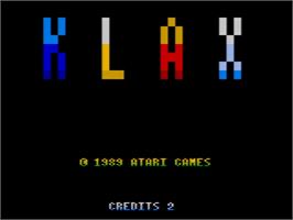 Title screen of Klax on the Amstrad GX4000.