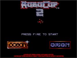 Title screen of Robocop 2 on the Amstrad GX4000.