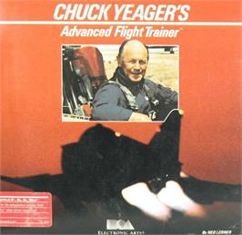 Box cover for Chuck Yeager's Advanced Flight Trainer on the Apple II.