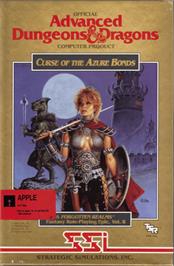 Box cover for Curse of the Azure Bonds on the Apple II.
