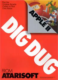 Box cover for Dig Dug on the Apple II.