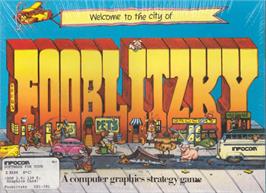 Box cover for Fooblitzky on the Apple II.