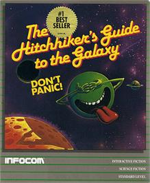 Box cover for Hitch Hiker's Guide to the Galaxy on the Apple II.
