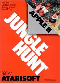 Box cover for Jungle Hunt on the Apple II.