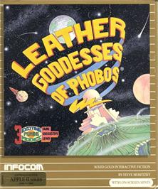 Box cover for Leather Goddesses of Phobos on the Apple II.