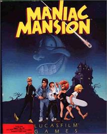 Box cover for Maniac Mansion on the Apple II.