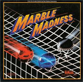 Box cover for Marble Madness on the Apple II.
