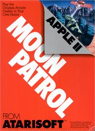 Box cover for Moon Patrol on the Apple II.