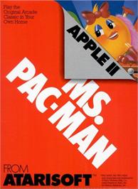 Box cover for Ms. Pac-Man on the Apple II.