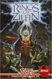 Box cover for Rings of Zilfin on the Apple II.