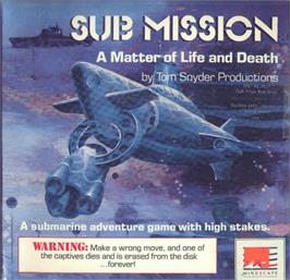 Box cover for Sub Mission on the Apple II.