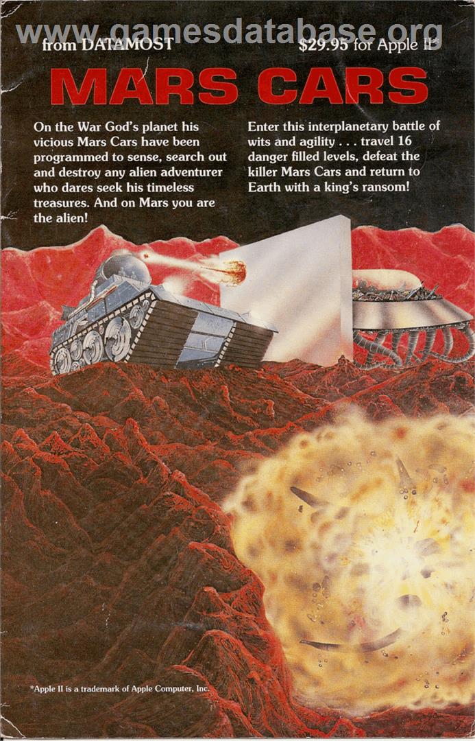 Mars Cars - Apple II - Artwork - Box