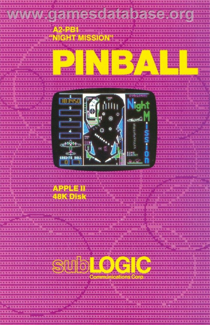 Night Mission Pinball - Apple II - Artwork - Box