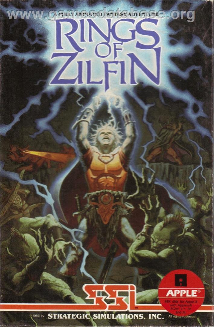 Rings of Zilfin - Apple II - Artwork - Box