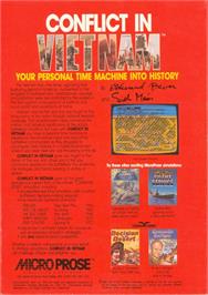 Box back cover for Conflict in Vietnam on the Apple II.