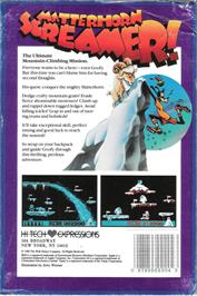 Box back cover for Matterhorn Screamer on the Apple II.