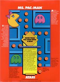 Box back cover for Ms. Pac-Man on the Apple II.