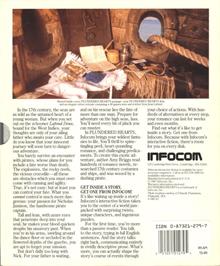 Box back cover for Plundered Hearts on the Apple II.