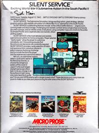Box back cover for Silent Service on the Apple II.