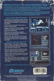 Box back cover for Space Rogue on the Apple II.