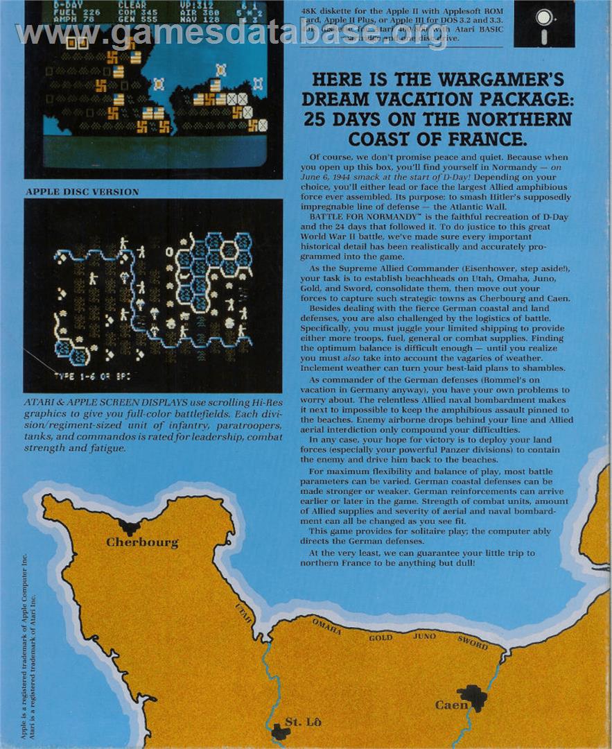 Battle for Normandy - Apple II - Artwork - Box Back