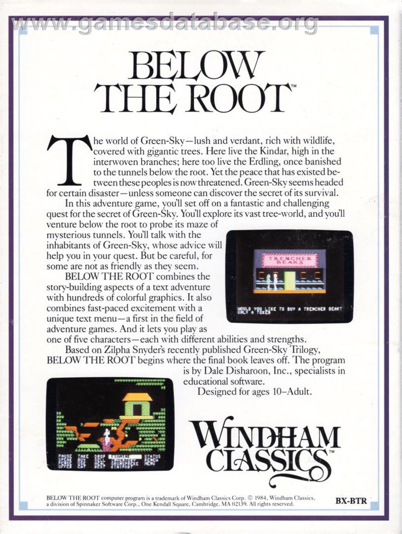 Below the Root - Apple II - Artwork - Box Back