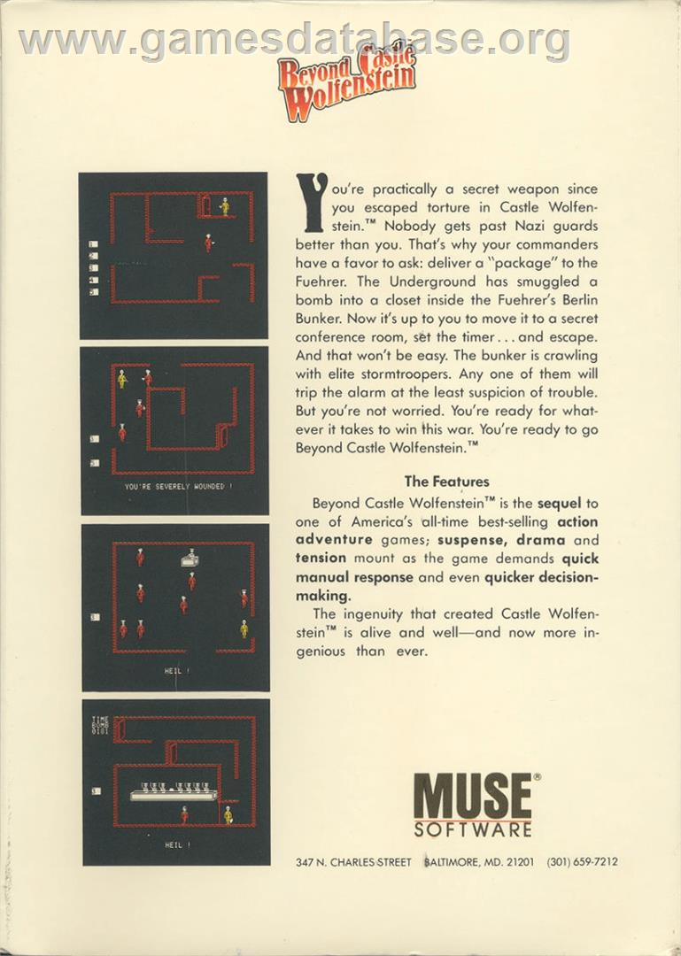 Beyond Castle Wolfenstein - Apple II - Artwork - Box Back
