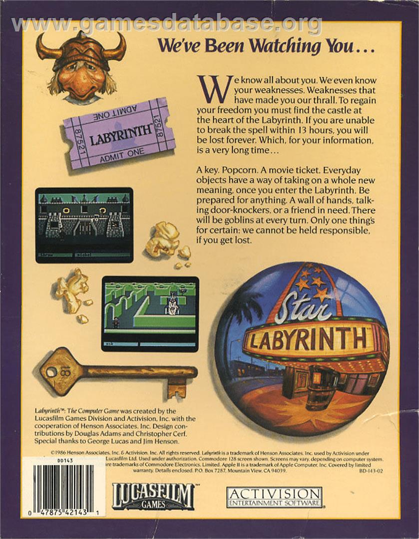 Lethal Labyrinth - Apple II - Artwork - Box Back