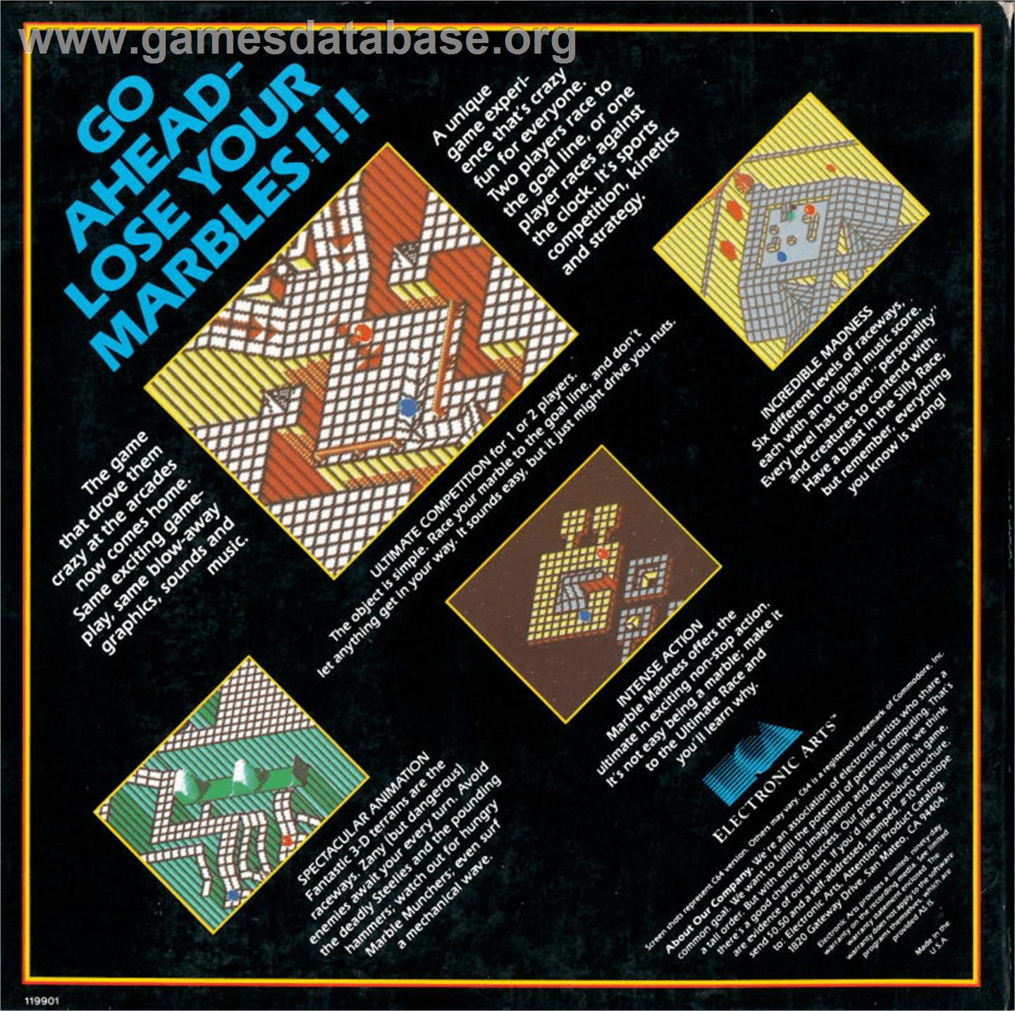 Marble Madness - Apple II - Artwork - Box Back