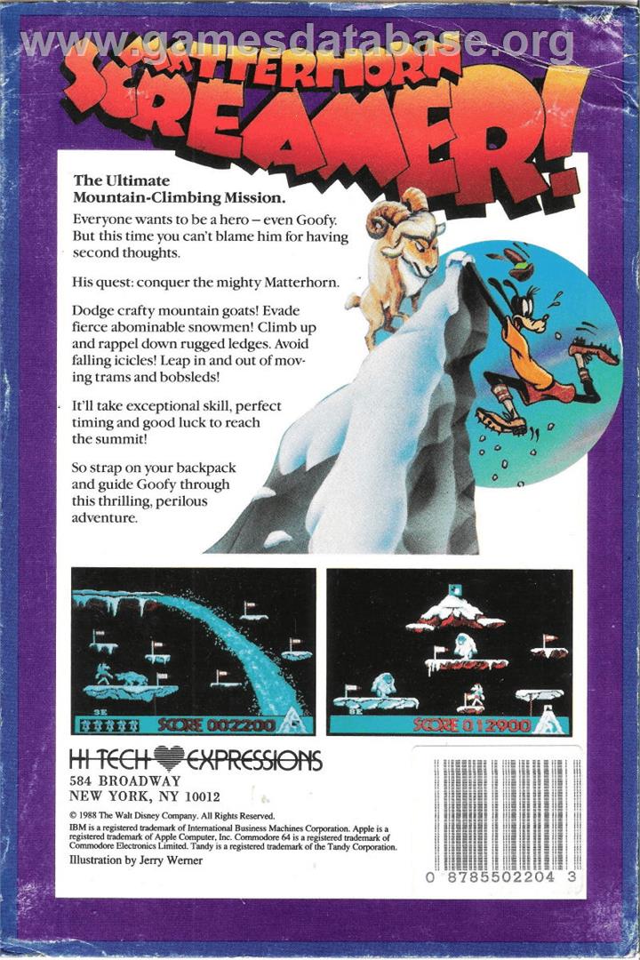Matterhorn Screamer - Apple II - Artwork - Box Back