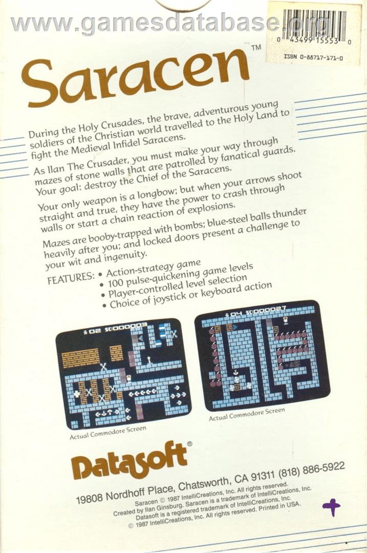 Saracen - Apple II - Artwork - Box Back