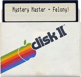 Artwork on the Disc for Mystery Master: Felony on the Apple II.