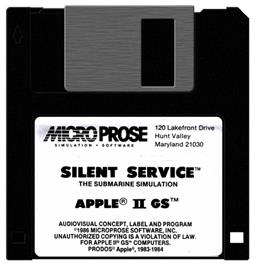 Artwork on the Disc for Silent Service on the Apple II.